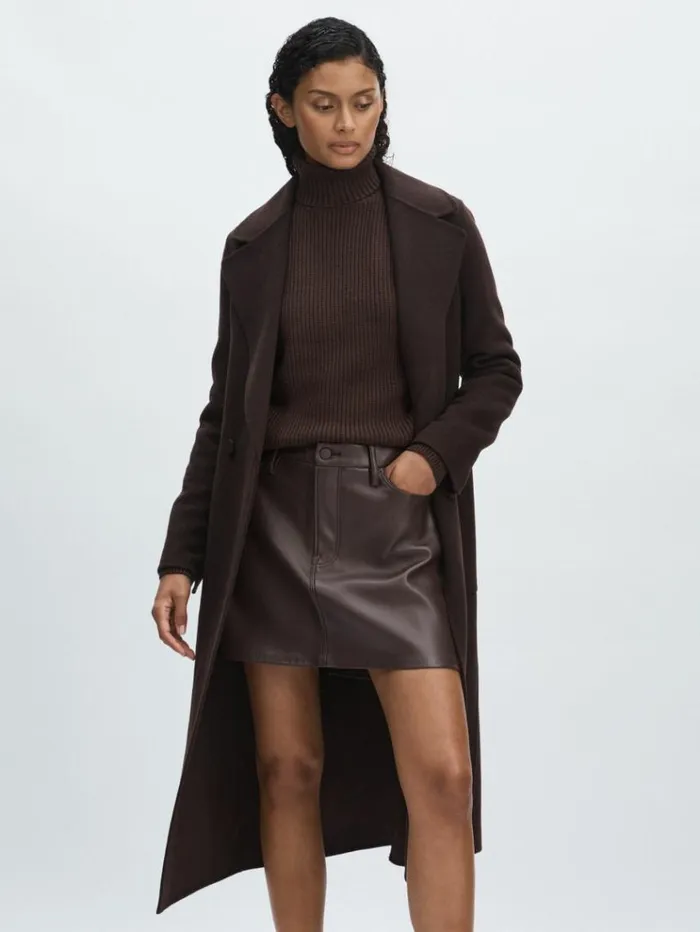 REISS Skirts Women Good American FauxLeather Mini Skirt Blackbrown