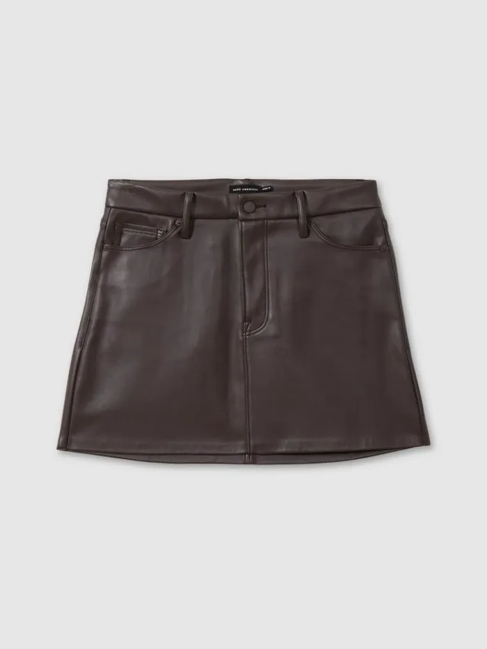 REISS Skirts Women Good American FauxLeather Mini Skirt Blackbrown