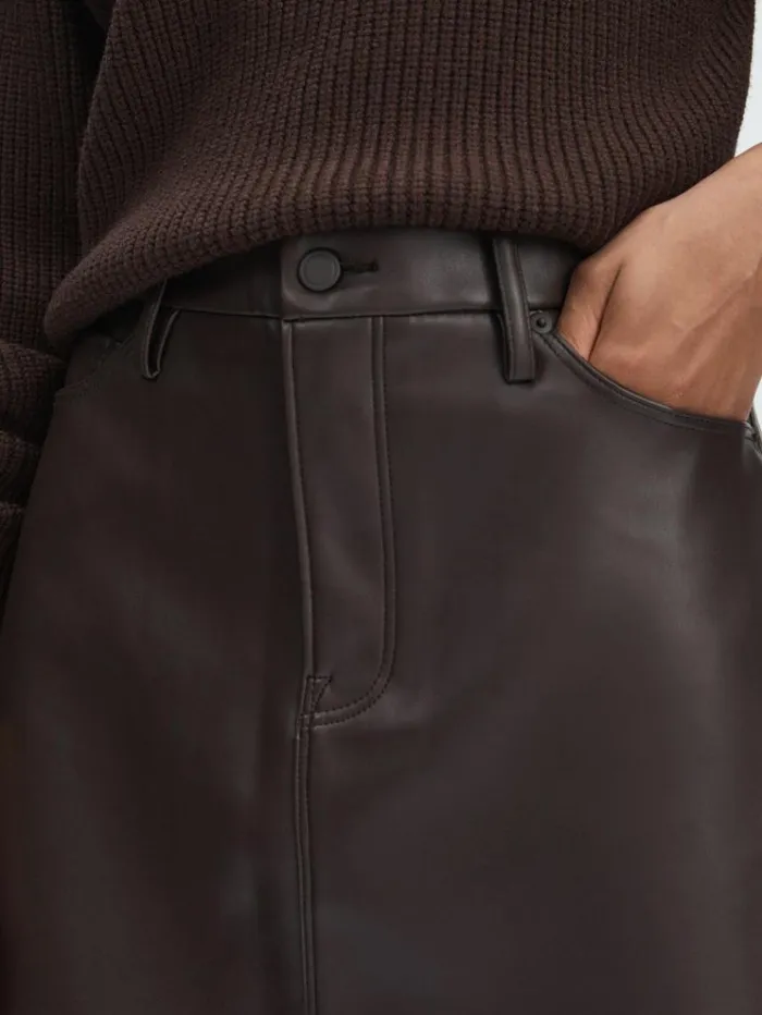 REISS Skirts Women Good American FauxLeather Mini Skirt Blackbrown
