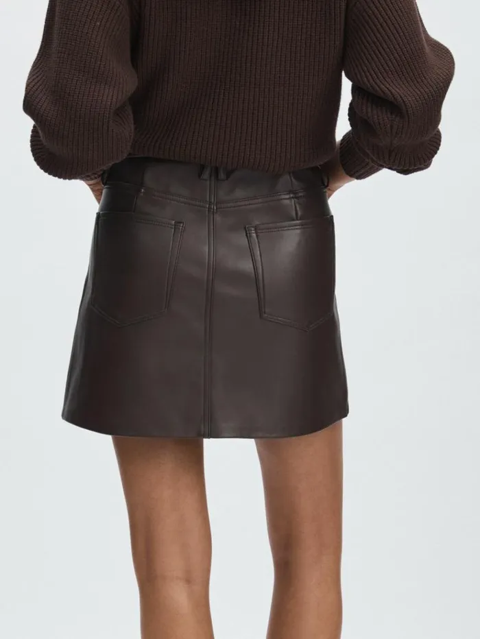 REISS Skirts Women Good American FauxLeather Mini Skirt Blackbrown