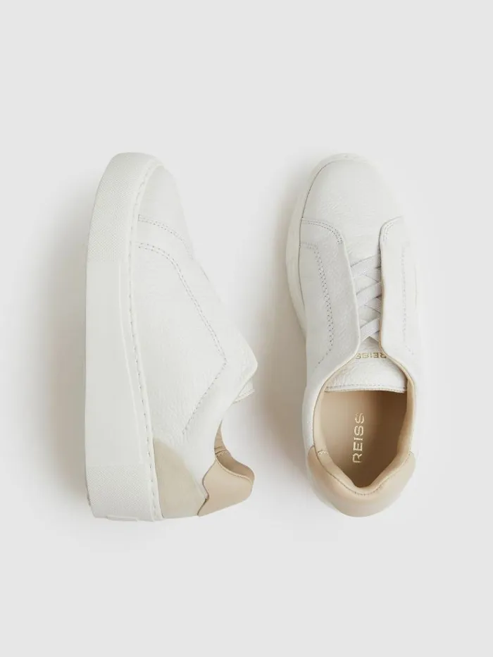 REISS Sneakers Women Leather SlipOn Trainers White