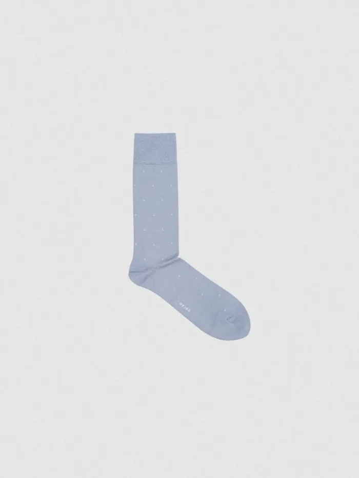 REISS Socks and Underwear Men Polka Dot Socks Airforce Blue