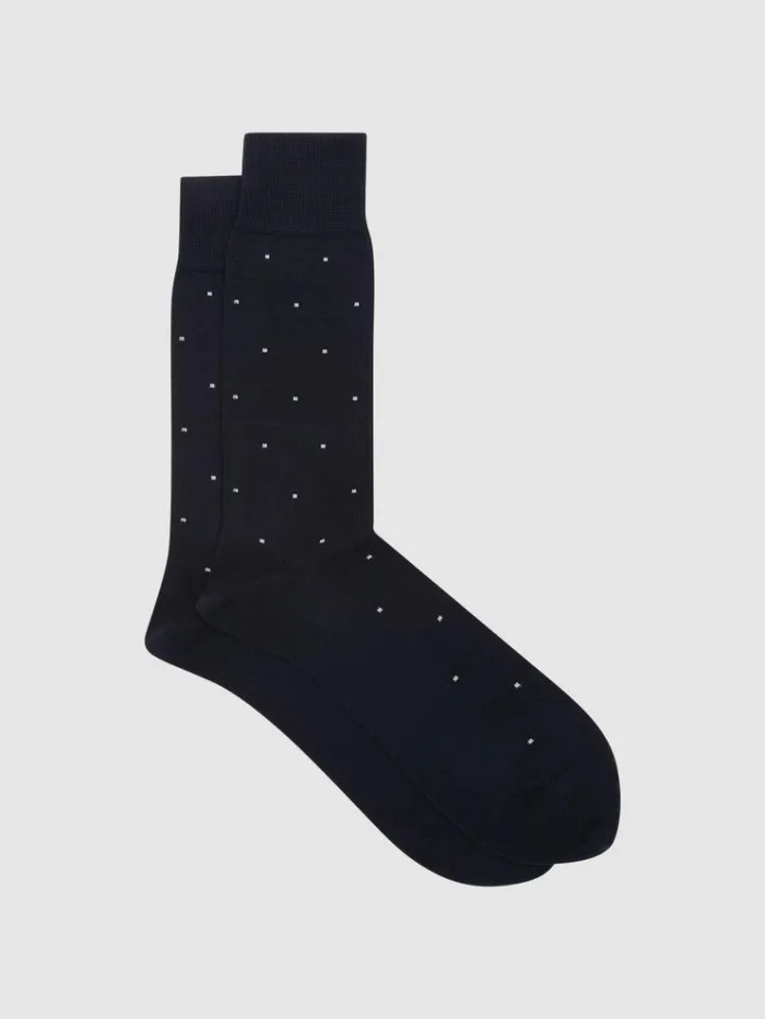 REISS Socks and Underwear Men Polka Dot Socks Navy
