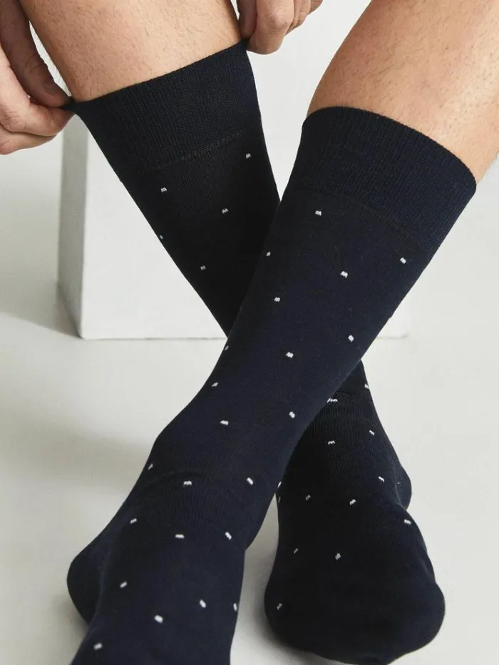 REISS Socks and Underwear Men Polka Dot Socks Navy