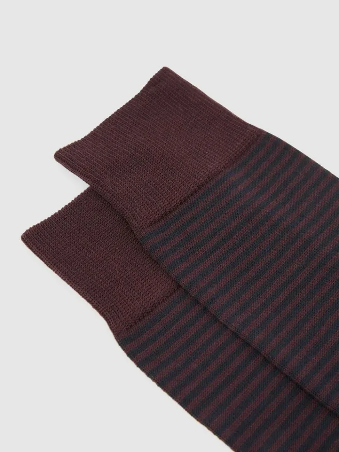 REISS Socks and Underwear Men Striped Socks Bordeaux