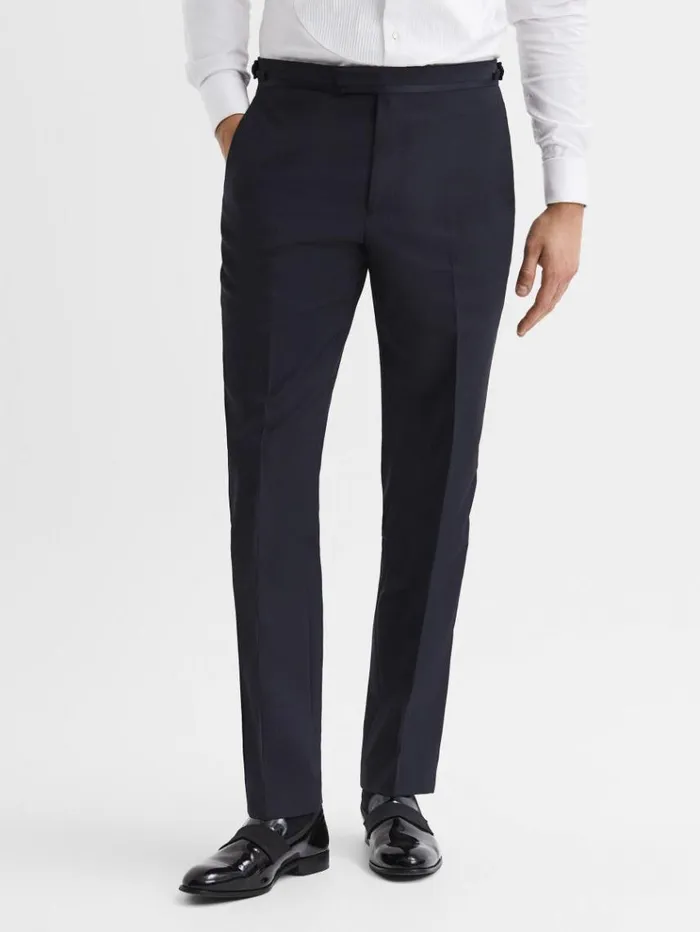 REISS Suits and Tailoring Men Modern Fit Tuxedo Trousers Navy