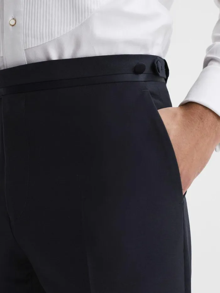 REISS Suits and Tailoring Men Modern Fit Tuxedo Trousers Navy