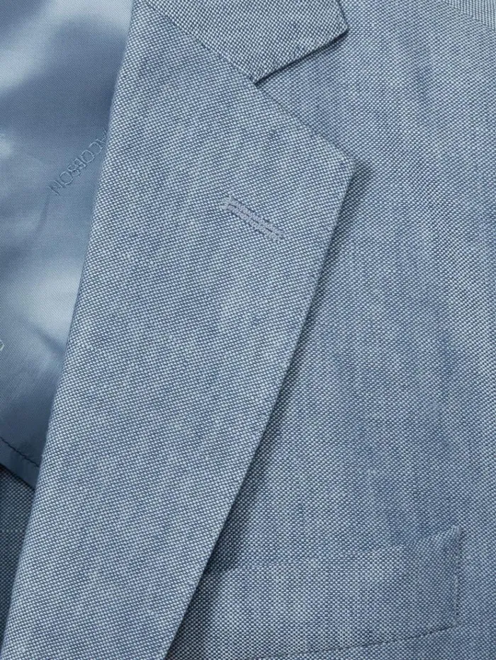 REISS Suits and Tailoring Men Oscar Jacobson 100 Linen Single Breasted Blazer Dark Blue