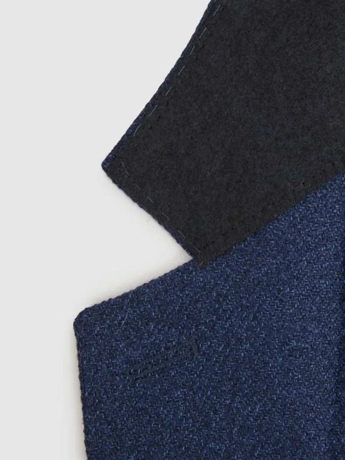 REISS Suits and Tailoring Men WoolSilk Single Breasted Twill Blazer Bright Indigo Melange