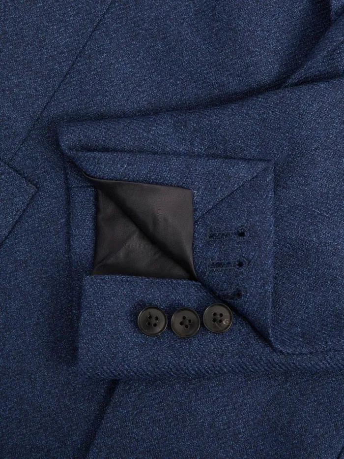 REISS Suits and Tailoring Men WoolSilk Single Breasted Twill Blazer Bright Indigo Melange