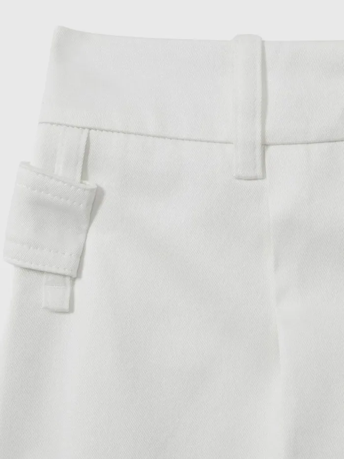 REISS Suits and Tailoring Women Cotton Wide Leg Suit Trousers White