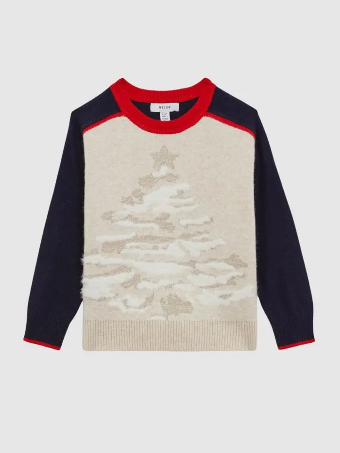 REISS Sweaters Children Casual Knitted Festive Jumper Blue