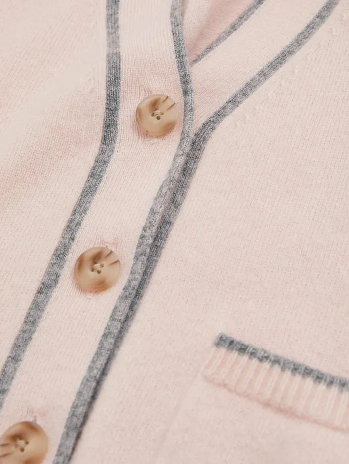 REISS Sweaters Children Relaxed WoolCashmere Cardigan Pink