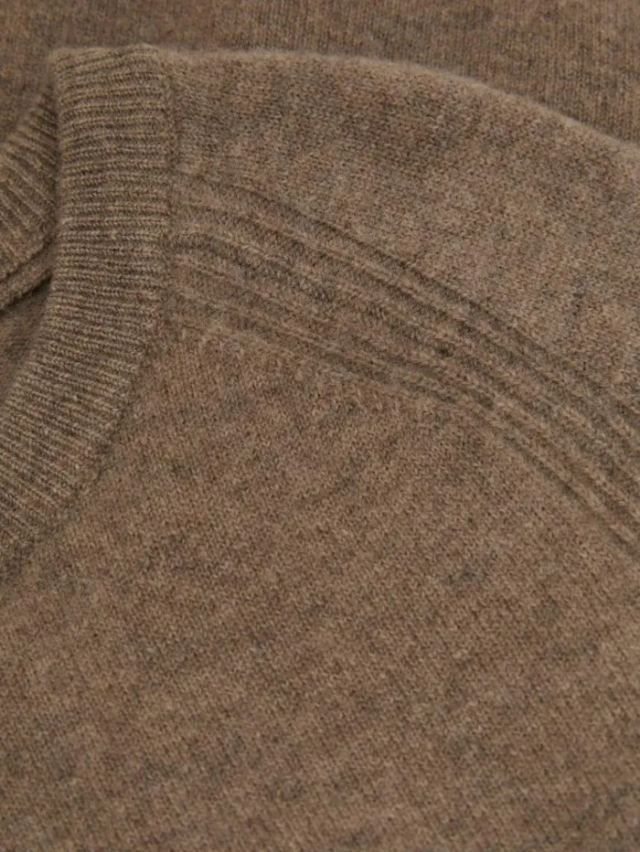 REISS Sweaters Children Wool Blend Crew Neck Jumper Brown Melange