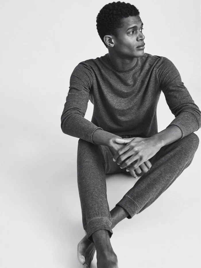 REISS Sweaters Men Melange Crew Neck Jumper Dark Grey