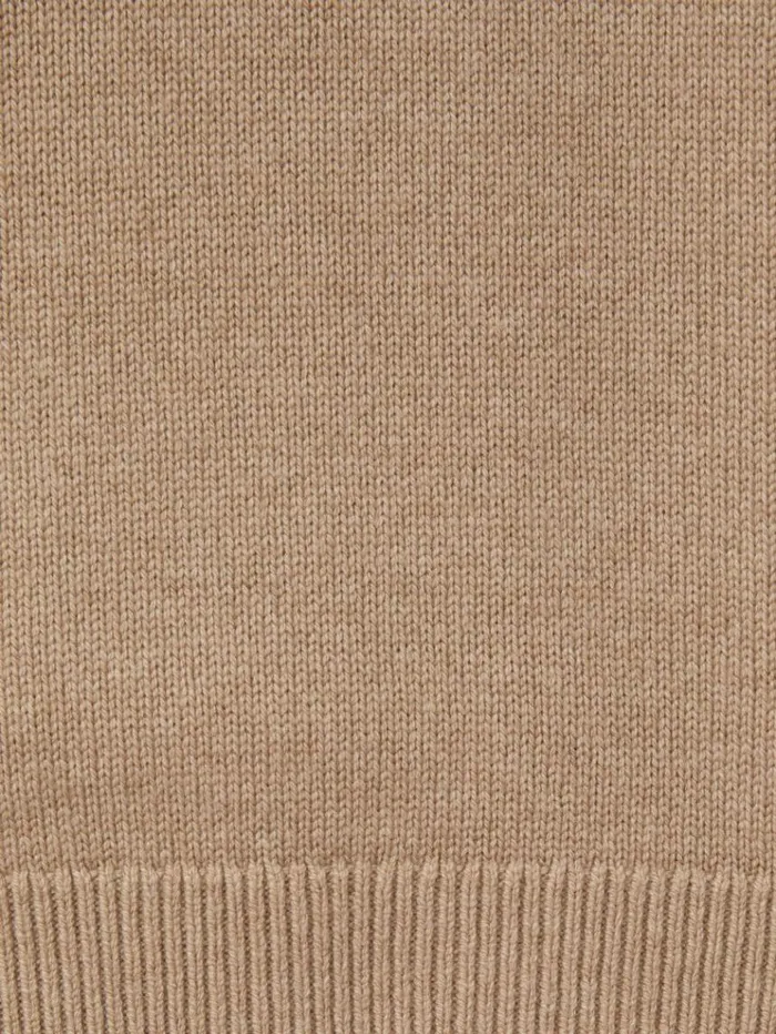 REISS Sweaters Men Wool Blend Raglan Sleeve Jumper Camel Brown