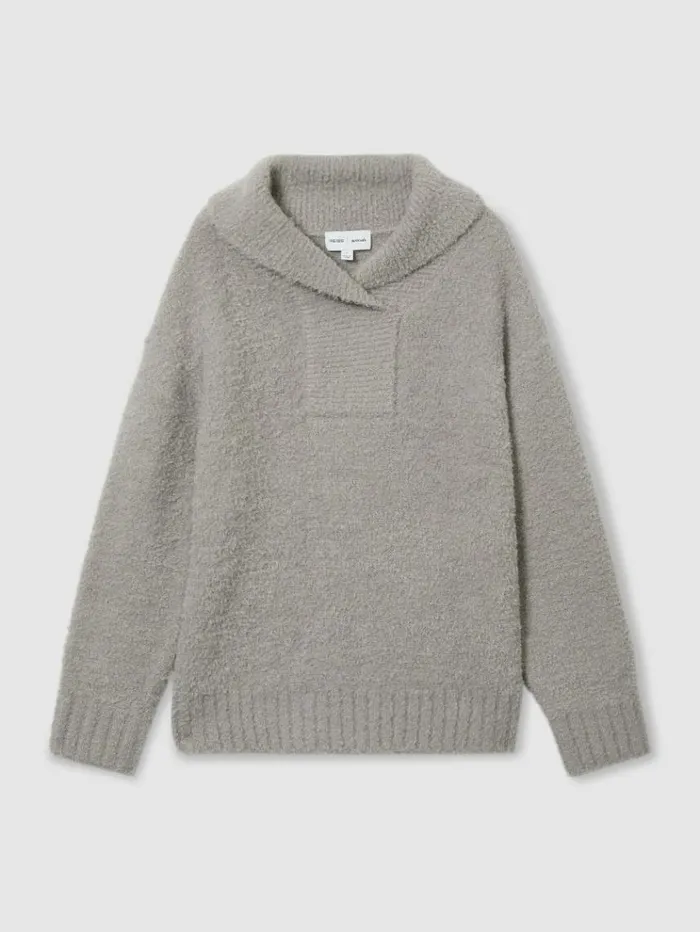 REISS Sweaters WomenMen Reiss Les 100 Ciels Boucl Jumper With Wool Grey