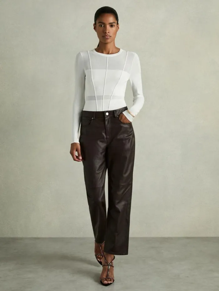 REISS Sweaters Women Seamed RollNeck Top White