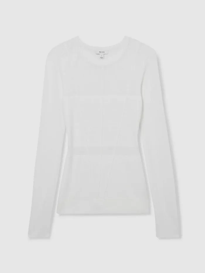 REISS Sweaters Women Seamed RollNeck Top White
