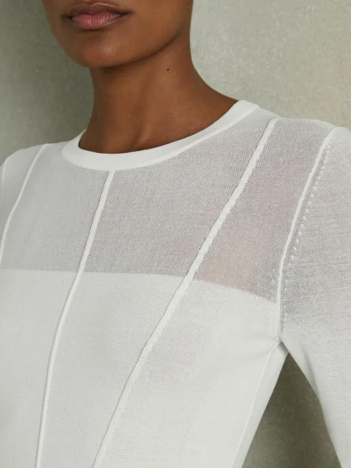 REISS Sweaters Women Seamed RollNeck Top White