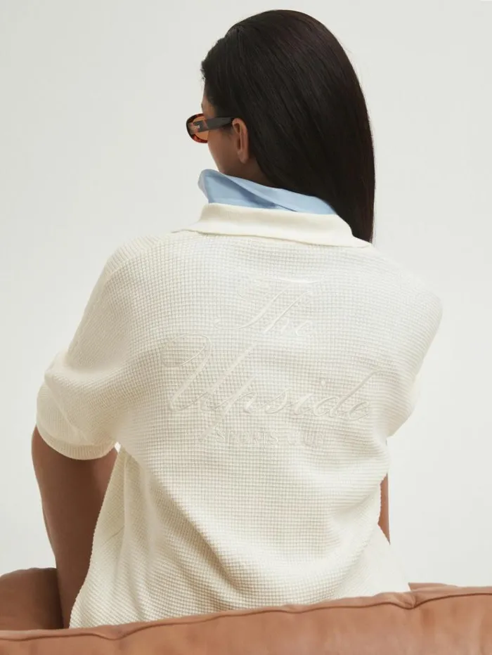 REISS Sweaters Women The Upside Oversized Cotton Polo Jumper Cream