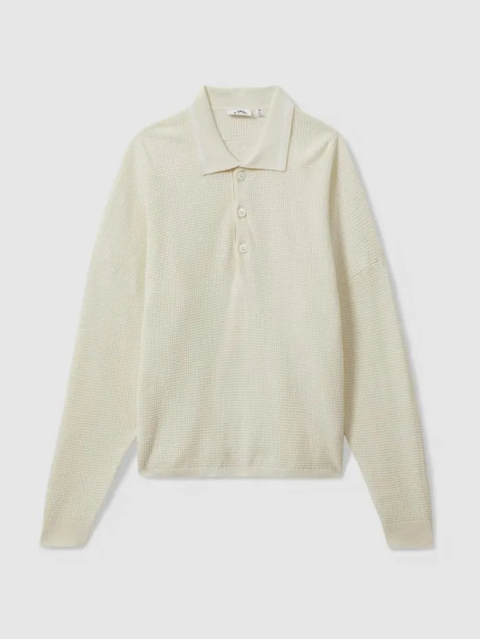 REISS Sweaters Women The Upside Oversized Cotton Polo Jumper Cream