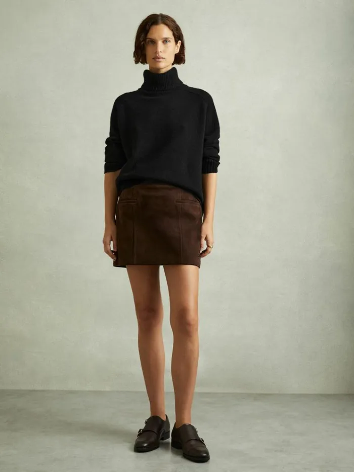 REISS Sweaters Women WoolCashmere RollNeck Jumper Black