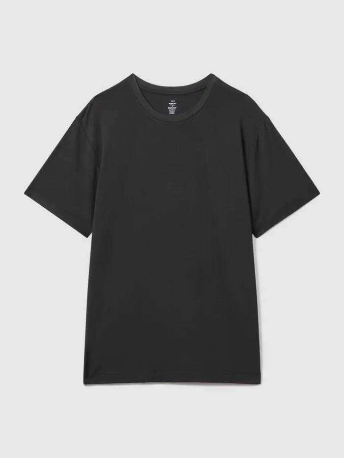 REISS Sweats Hoodies and Joggers Men CH Studios Crew Neck TShirt With TENCEL Fibers Black