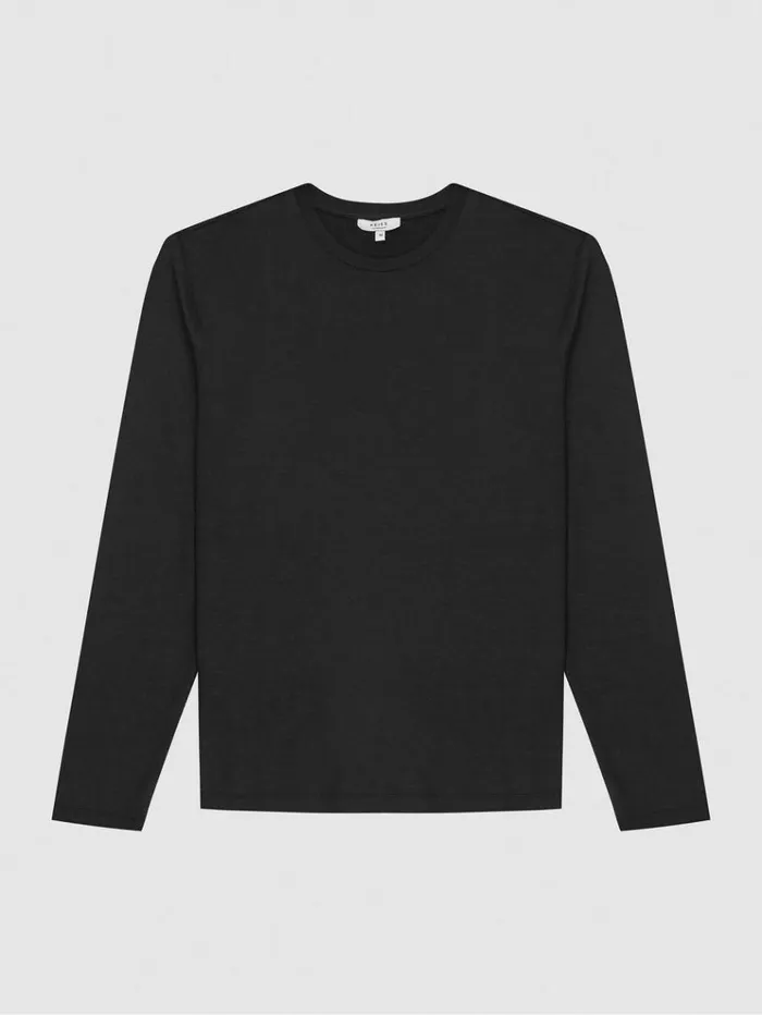 REISS Sweats Hoodies and Joggers Men Crew Neck Jersey Top Charcoal
