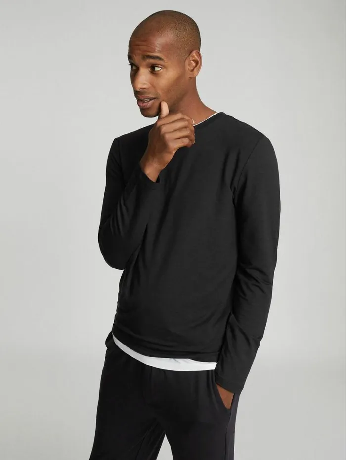 REISS Sweats Hoodies and Joggers Men Crew Neck Jersey Top Charcoal