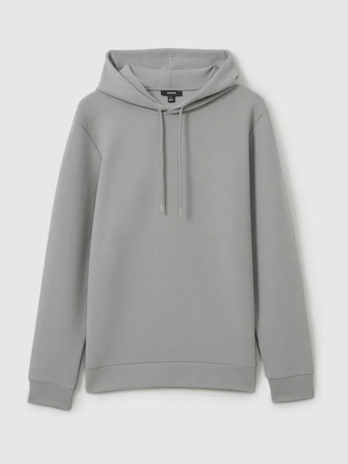 REISS Sweats Hoodies and Joggers Men Interlock Jersey Hoodie Flint Grey REISS Sweats Hoodies and Joggers Men Interlock Jersey Hoodie Flint Grey