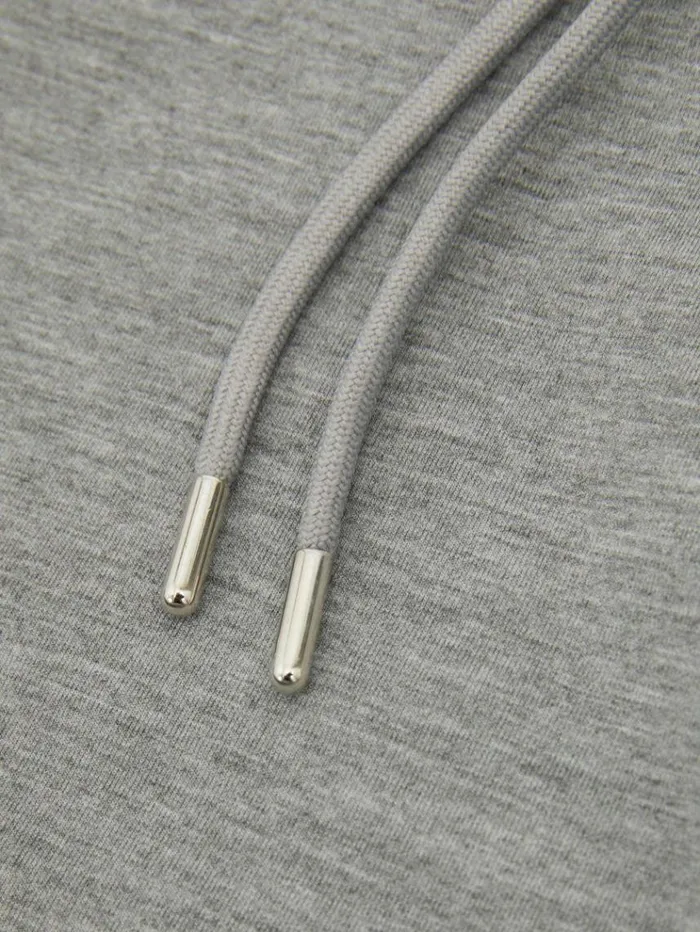 REISS Sweats Hoodies and Joggers Men Interlock Jersey Hoodie Grey Melange REISS Sweats Hoodies and Joggers Men Interlock Jersey Hoodie Grey Melange