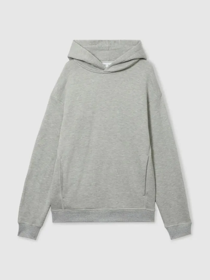 REISS Sweats Hoodies and Joggers WomenMen Reiss Les 100 Ciels ModalBlend Jersey Hoodie Grey