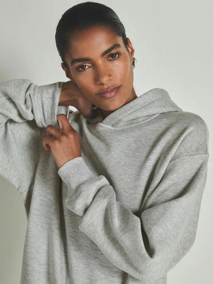 REISS Sweats Hoodies and Joggers WomenMen Reiss Les 100 Ciels ModalBlend Jersey Hoodie Grey