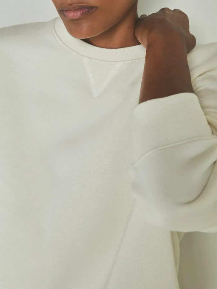 REISS Sweats Hoodies and Joggers Women Reiss Les 100 Ciels ModalBlend Jersey Sweatshirt Cream