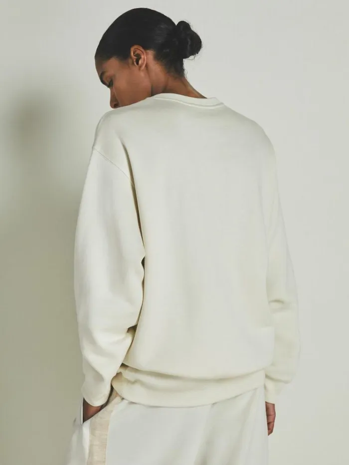 REISS Sweats Hoodies and Joggers Women Reiss Les 100 Ciels ModalBlend Jersey Sweatshirt Cream