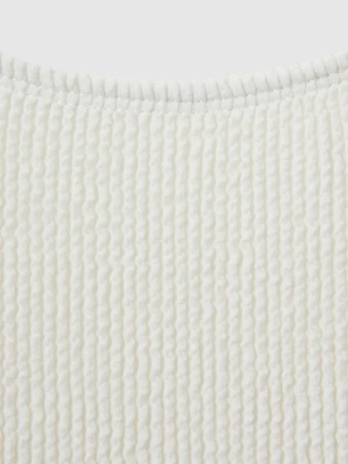 REISS Swimwear Women Always Fits Textured Swimsuit Cloud White