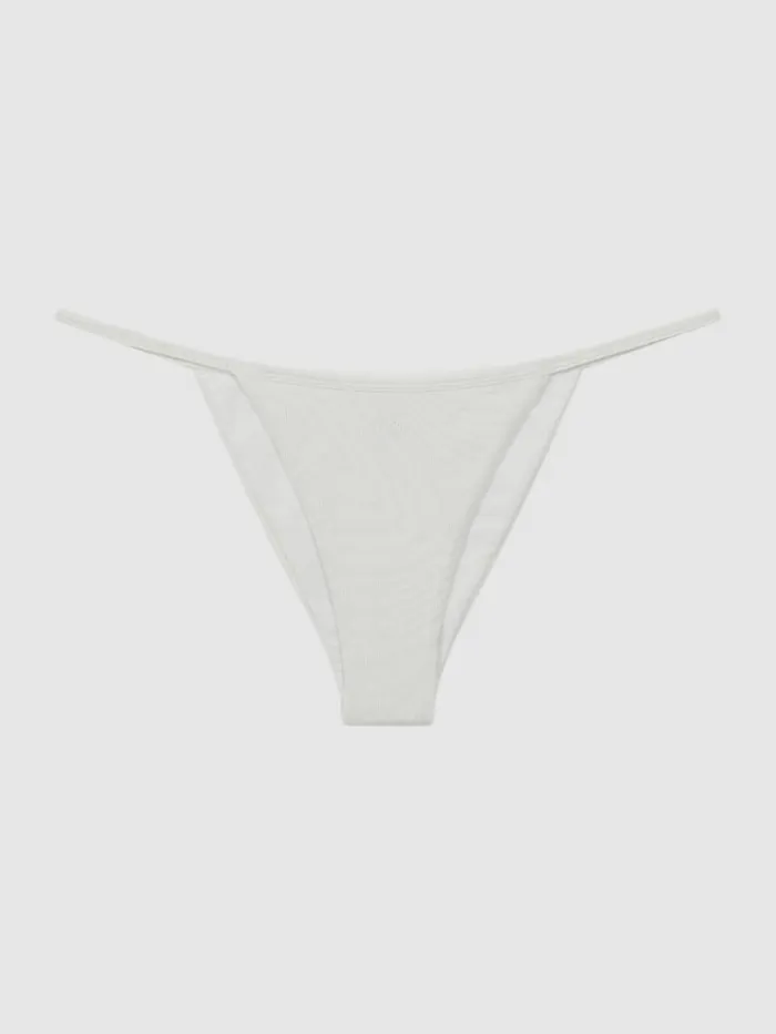 REISS Swimwear Women FELLA Low Rise Bikini Bottoms Off White