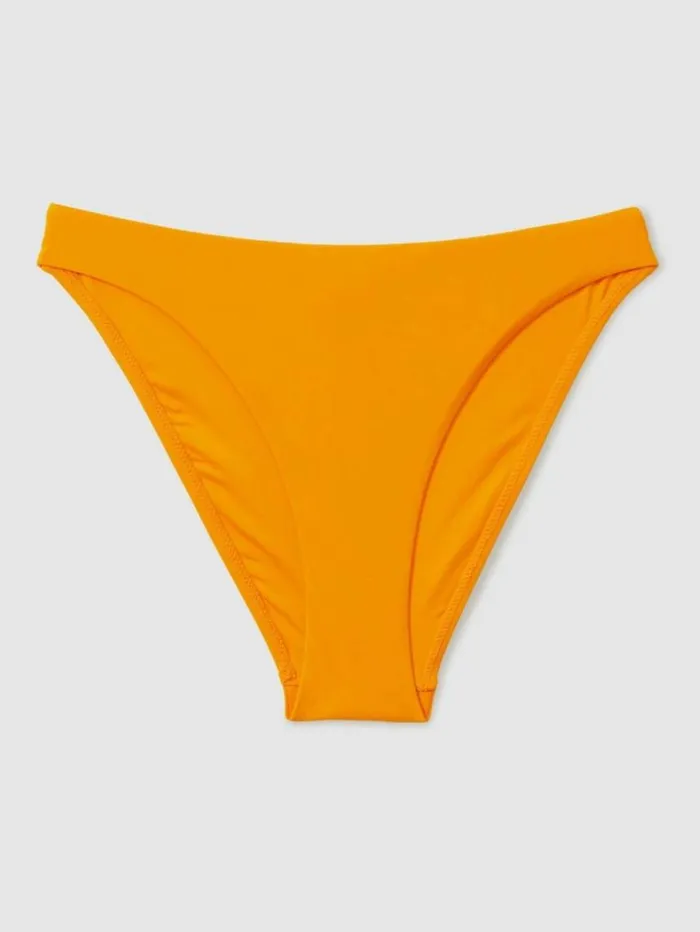 REISS Swimwear Women MidRise Bikini Briefs Yellow