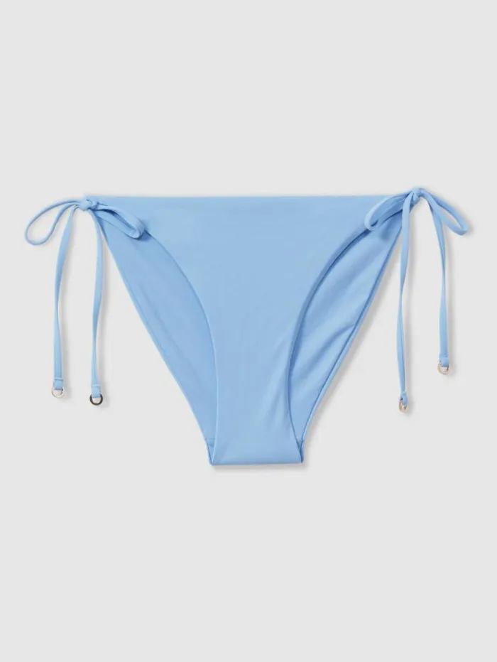 REISS Swimwear Women Side Tie Bikini Bottoms Powder Blue