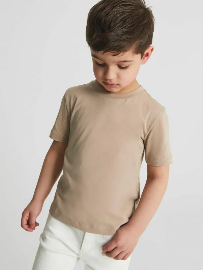 REISS TShirts Children Crew Neck Cotton TShirt Stone