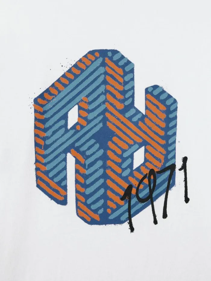 REISS TShirts Children Oversized Cotton Graffiti Print Crew Neck TShirt Optic White