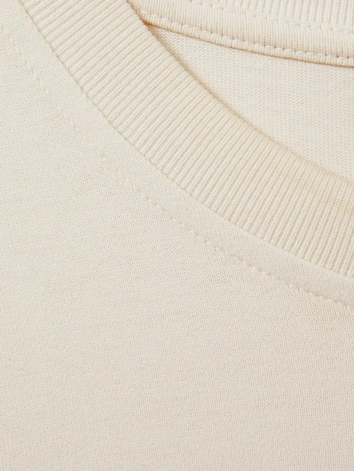 REISS TShirts Men Cotton Crew Neck Long Sleeve TShirt Off White