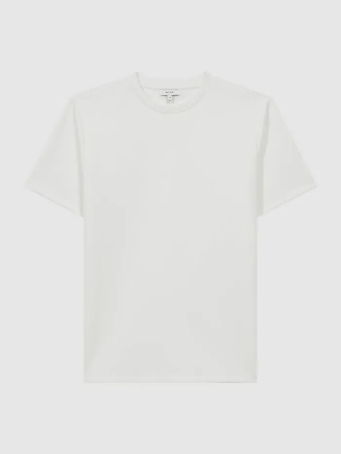 REISS TShirts Men Interlock Jersey Crew Neck TShirt White