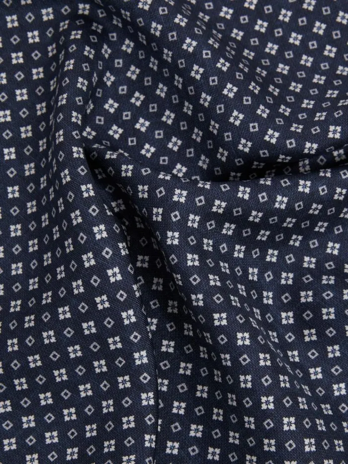 REISS Ties and Pocket Squares Men Reversible Silk Pocket Square Navy
