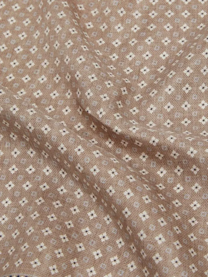 REISS Ties and Pocket Squares Men Reversible Silk Pocket Square Oatmeal
