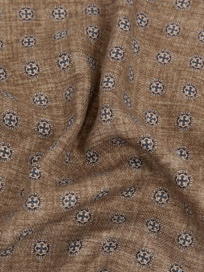 REISS Ties and Pocket Squares Men Reversible Silk Pocket Square Tobaccoblue