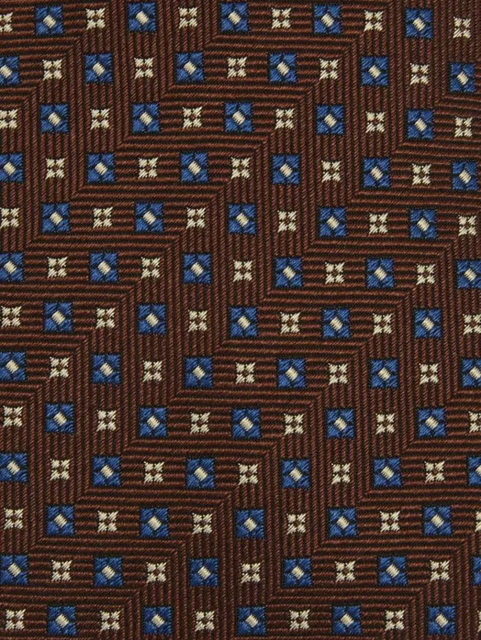 REISS Ties and Pocket Squares Men Silk Blend Foulard Floral Tie Tobacconavy