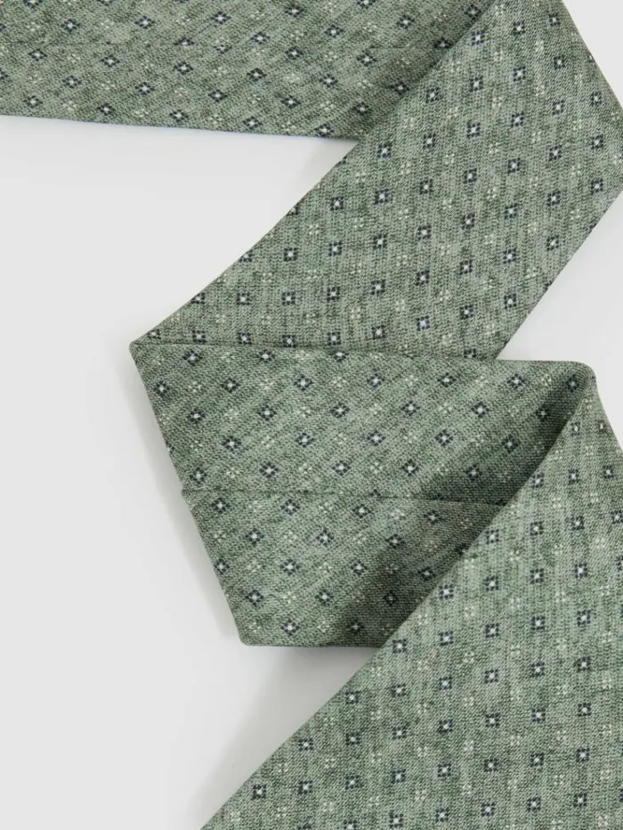 REISS Ties and Pocket Squares Men Silk Geometric Print Tie Soft Sage