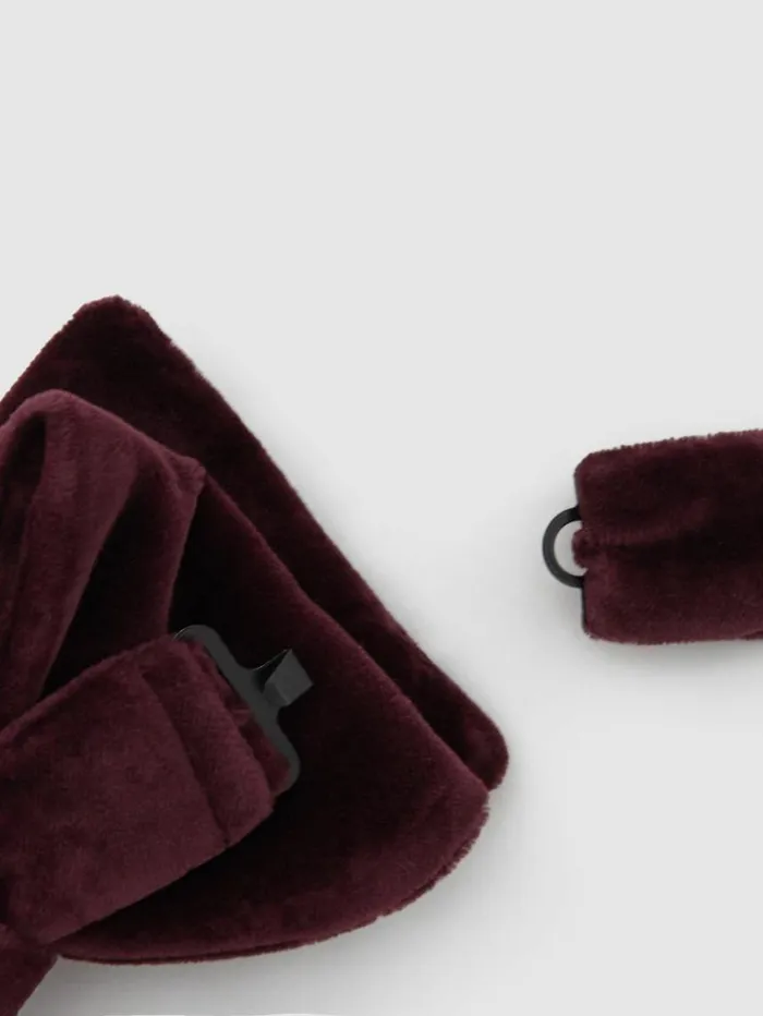 REISS Ties and Pocket Squares Men Velvet Bow Tie Bordeaux